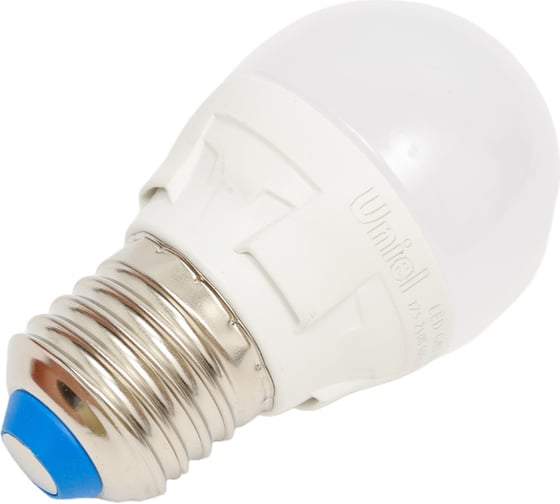Светодиодная лампа Uniel Форма шар, матовая. Серия ЯРКАЯ LED-G45 7W/WW/E27/FR UL-00002420