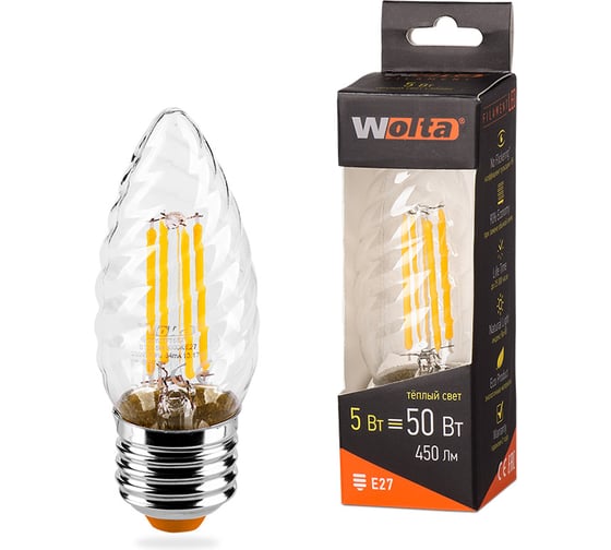 Лампа WOLTA LED FILAMENT 25YCTFT5E27 1