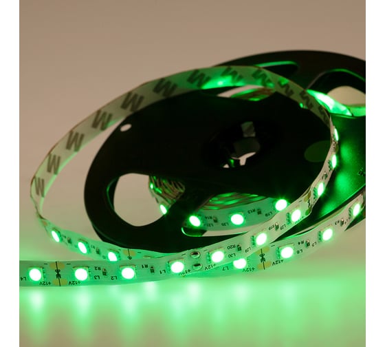 Светодиодная лента Lamper 12в, smd5050, 60 led/м, зеленый, 10мм, 5м, ip20 141-464