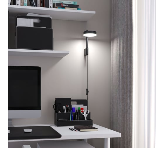 Настенный светодиодный светильник Elektrostandard tobi led, 4000k, черный 40129/led a064592