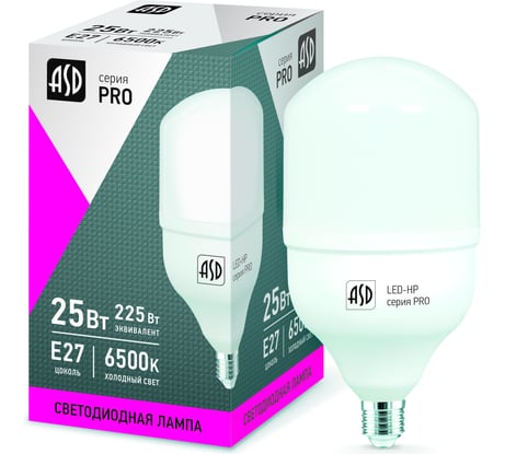 Лампа ASD сд LED-HP-PRO 25Вт 230В E27 6500К 2250Лм 4690612018713