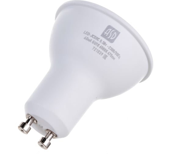 Лампа ASD LED-JCDRC-std 5.5Вт 230В GU10 6500К 495Лм 4690612019161