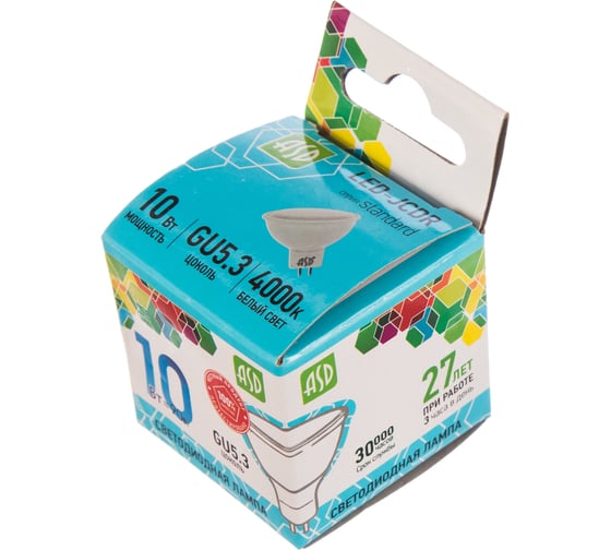 Лампа ASD сд LED-JCDR-std 10Вт 230В GU5.3 4000К 900Лм 4690612015828