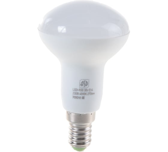 Лампа ASD сд LED-R50-std 3Вт 230В Е14 4000К 270Лм 4690612001470