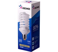 Люминесцентная компактная лампа КОСМОС SPC 45Вт E27 спиральная 2700К Т3 334890 LKsmT3SPC45wE2727