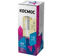 Светодиодная лампа КОСМОС LED 3Вт 12В G4 3000К 482436 LksmLED3wJCG412v30