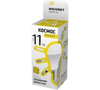 Светодиодная лампа КОСМОС LED A60 11Вт грушевидная 220В E27 3000К Smart LksmLEDSD11wA60E2730 495457