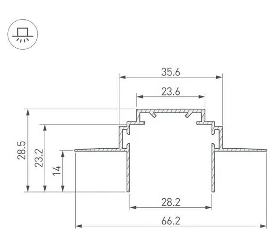 Профиль-держатель Arlight TEK-PLS-ZM-2000 2 м 026459