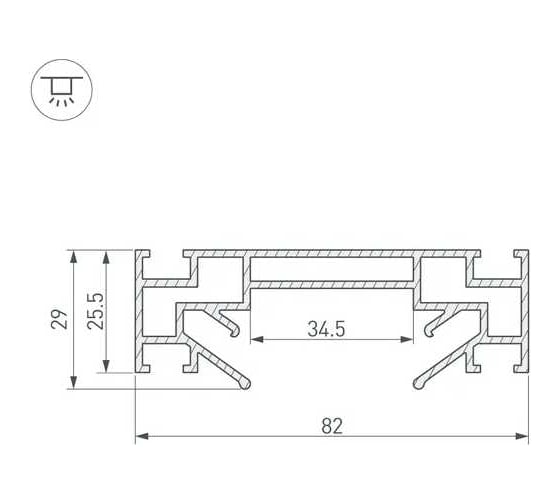 Профиль-держатель Arlight LGD-STRETCH-2TR-2000 2 м 040059