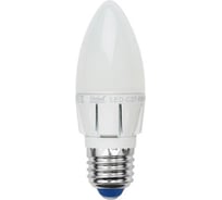 Светодиодная лампа Uniel LED-C37-6W/WW/E27/FR ALP01WH пластик 07900