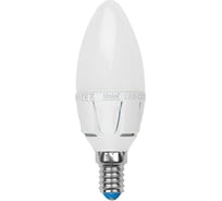 Светодиодная лампа Uniel LED-C37-6W/WW/E14/FR/DIM ALP01WH пластик 08690