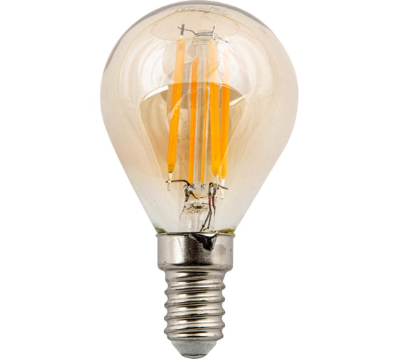 Светодиодная лампа Uniel Led-g45-5w/golden/e14 glv21go vintage. форма «шар», золотистая колба. картон. тм UL-00010551