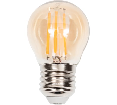 Светодиодная лампа Uniel Led-g45-5w/golden/e27 glv21go лампа светодиодная vintage. форма «шар», золотистая колба. картон. тм UL-00010552