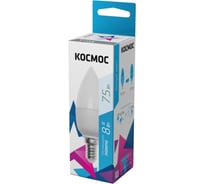 Светодиодная лампа КОСМОС LED CN 8Вт 220В E27 4500К Lksm_LED8wCNE2745 478676