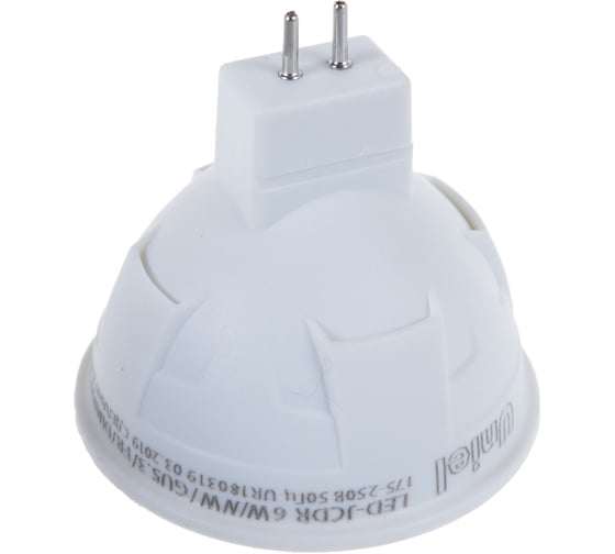 Диммируемая светодиодная лампа Uniel Форма JCDR Серия ЯРКАЯ LED-JCDR 6W/NW/GU5.3/FR/DIM PLP01WH UL-00003989