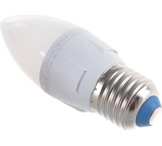 Светодиодная лампа Uniel Форма свеча, матовая. Серия ЯРКАЯ LED-C37 7W/WW/E27/FR PLP01WH UL-00002414