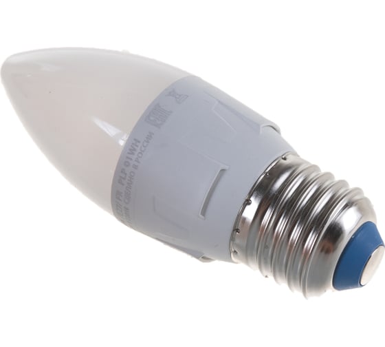 Светодиодная лампа Uniel Форма свеча, матовая. Серия ЯРКАЯ LED-C37 7W/NW/E27/FR PLP01WH UL-00002412