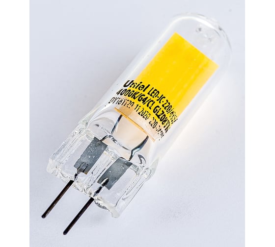 Светодиодная лампа Uniel GLZ08TR прозрачная LED-JC-220/4W/4000K/G4/CL UL-00005064