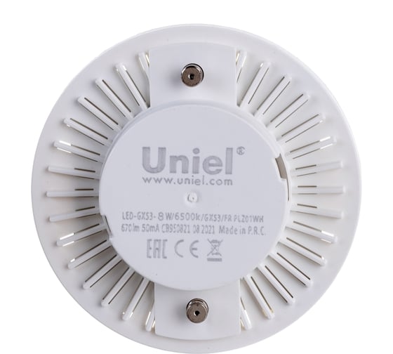 Светодиодная лампа Uniel матовая LED-GX53-8W/6500K/GX53/FR PLZ01WH UL-00005312