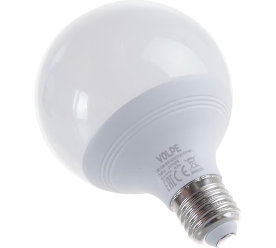 Светодиодная лампа Volpe. Форма шар, матовая. Серия Norma LED-G95-16W/4000K/E27/FR/NR UL-00004874