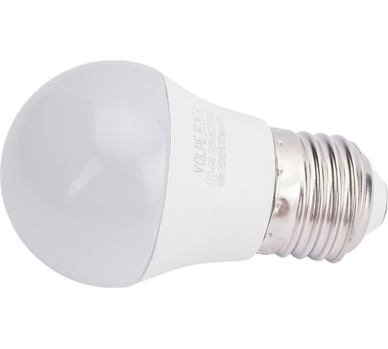 Светодиодная лампа Volpe LED-G45-7W/WW/E27/FR/NR. Форма шар, матовая. UL-00003823