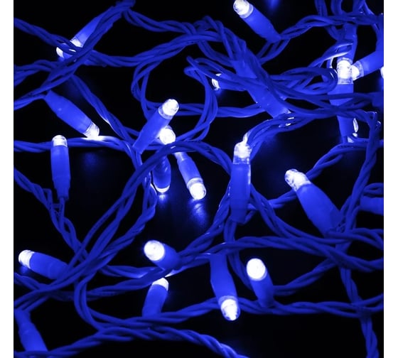 Гирлянда NEON-NIGHT Нить 10м, 100 LED синий, белый ПВХ, IP65, без комплекта подключения 305-163 1