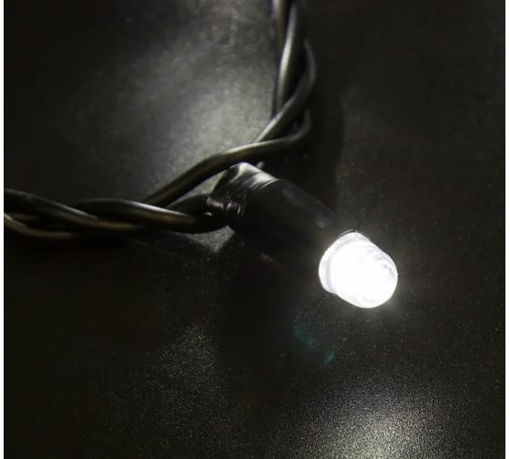 Гирлянда нить Neon-Night 10м, 100 LED белый, черный ПВХ, IP65, с эффектом мерцания, без комплекта подключения 305-245