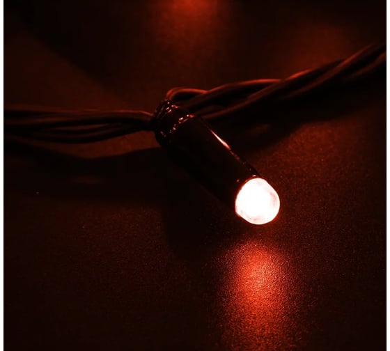 Светодиодная гирлянда NEON-NIGHT Нить 10м 100 LED на черном проводе, красный, без комплекта подключения 305-172