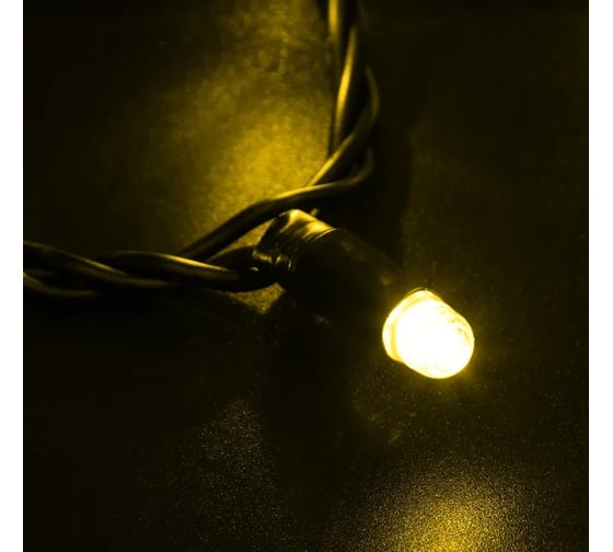 Светодиодная гирлянда NEON-NIGHT Нить 10м 100 LED, на черном проводе, жёлтый, без комплекта подключения 305-141