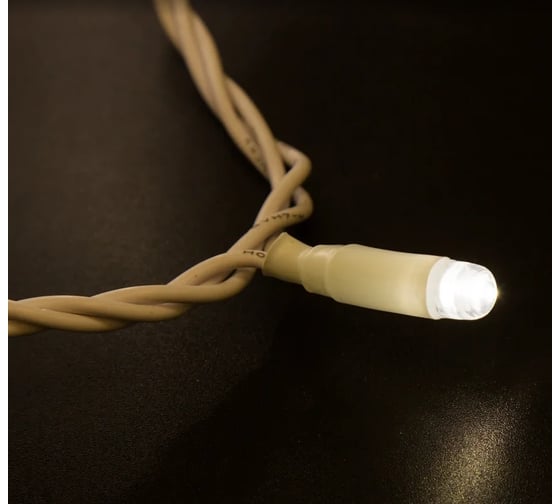Гирлянда NEON-NIGHT Нить 10м, 100 LED тёплый белый, белый ПВХ, IP65, без комплекта подключения 305-166