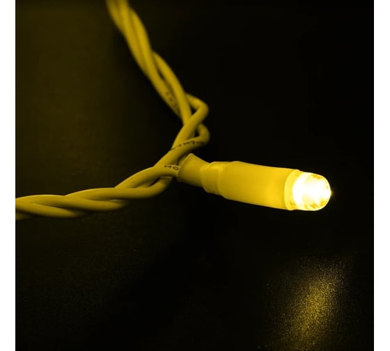 Светодиодная гирлянда NEON-NIGHT Нить 10м 100 LED на белом проводе, жёлтый, без комплекта подключения 305-161