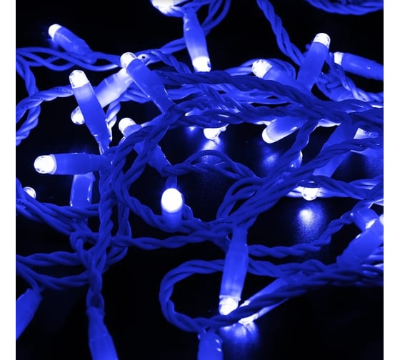 Светодиодная гирлянда NEON-NIGHT Нить 10м 100 LED, на белом проводе, синий,  без комплекта подключения 305-133 1