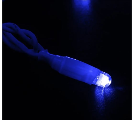 Светодиодная гирлянда NEON-NIGHT Нить 10м 100 LED, на белом проводе, синий,  без комплекта подключения 305-133