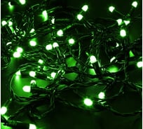 Светодиодная гирлянда NEON-NIGHT Нить 10м 100 LED, на черном проводе, зелёный, без комплекта подключения 305-144
