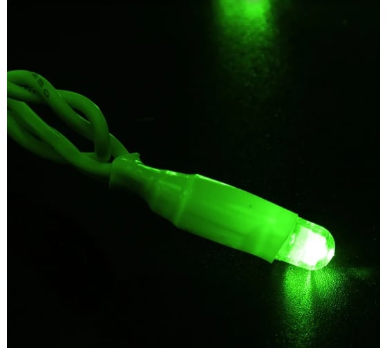 Светодиодная гирлянда NEON-NIGHT Нить 10м 100 LED, на белом проводе, зелёный, без комплекта подключения 305-134
