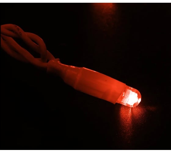 Светодиодная гирлянда NEON-NIGHT Нить 10м 100 LED, на белом проводе, красный, без комплекта подключения 305-132