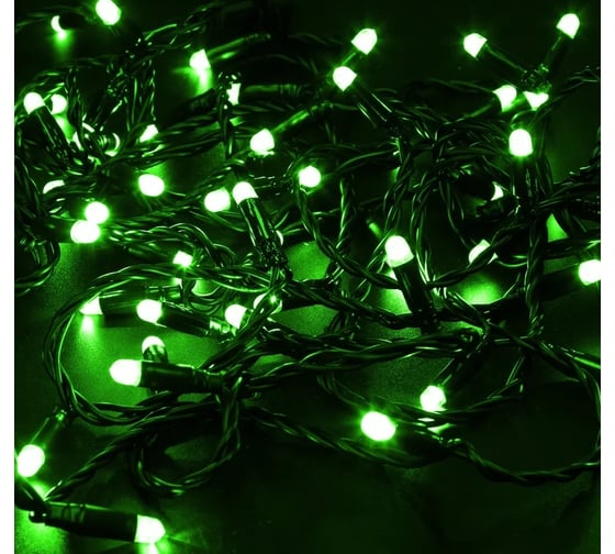 Светодиодная гирлянда NEON-NIGHT Нить с эффектом мерцания 10м 100 LED, зелёный, без комплекта подключения 305-274