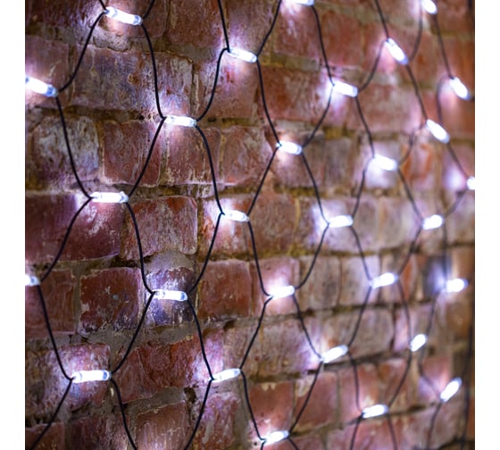 Светодиодная гирлянда NEON-NIGHT Сеть 2x3м 432 LED, на черном каучуковом проводе, белый 217-125
