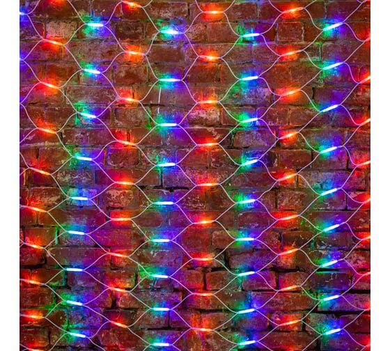 Светодиодная гирлянда NEON-NIGHT Сеть 2x3м 432 LED, на белом каучуковом проводе, мультиколор 217-149