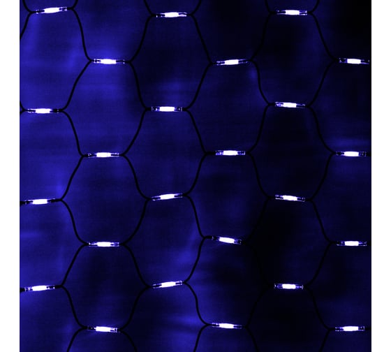 Светодиодная гирлянда NEON-NIGHT Сеть 2x1.5м 288LED на черн каучуковом проводе белый и синий 217-113