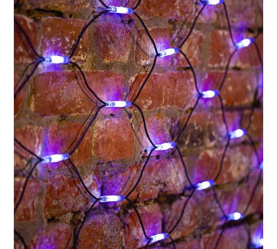 Светодиодная гирлянда NEON-NIGHT Сеть 2x3м 432LED на черном каучуковом проводе белый и синий 217-123