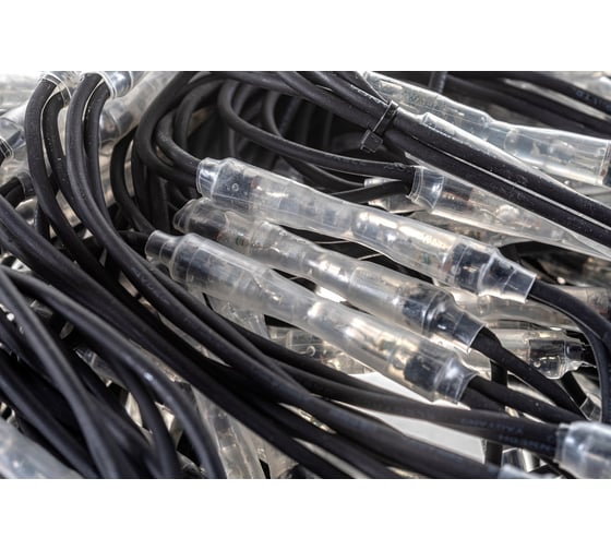 Светодиодная гирлянда NEON-NIGHT Сеть 2x3м 432LED на черном каучуковом проводе белый и синий 217-123