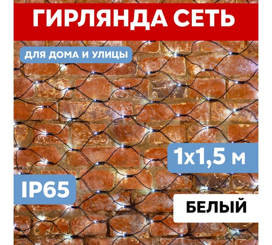 Светодиодная гирлянда NEON-NIGHT Сеть 8 режимов 1х1.5м 160 LED, на черном проводе, белый 215-115