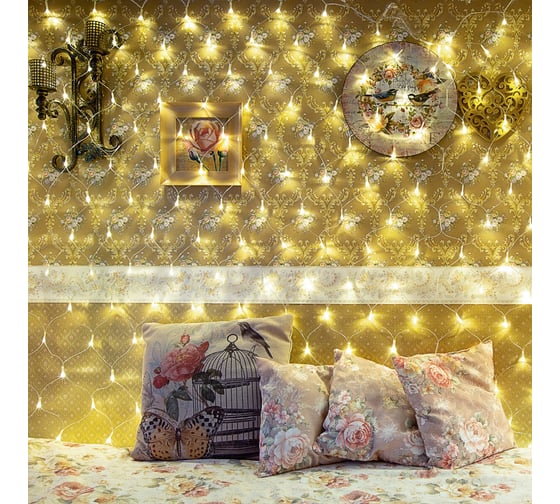 Гирлянда Neon-Night Сеть 2х1.5м, 288 LED теплый белый, черный ПВХ, IP65 215-026