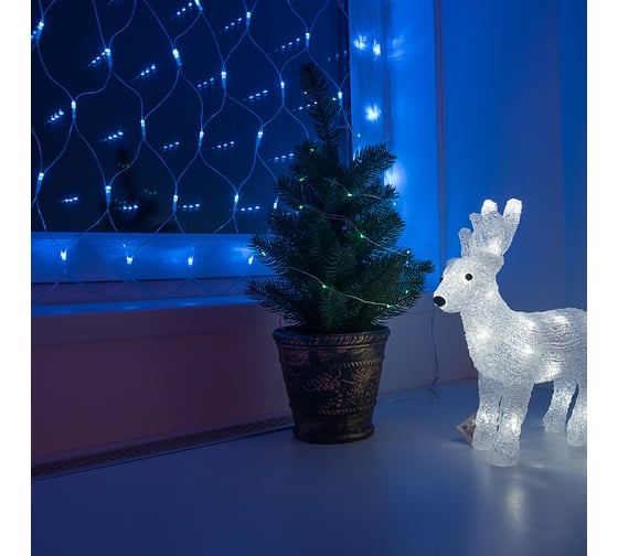 Гирлянда Neon-Night Сеть 2х1.5м, 288 LED синий, прозрачный ПВХ, IP65, свечение с динамикой 215-043