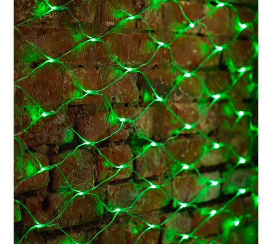 Светодиодная гирлянда NEON-NIGHT Сеть 8 режимов 2х1.5м 288 LED на прозрачном проводе зелёный 215-044