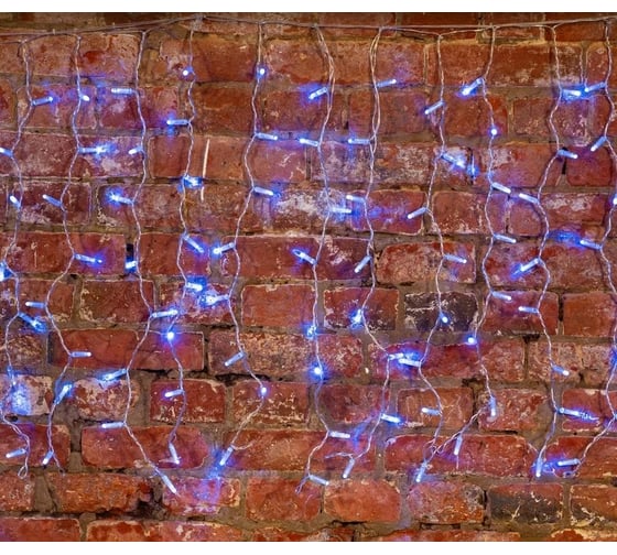 Гирлянда Neon-Night Занавес 2х0.8м, 160 LED синий, прозрачный ПВХ, IP65, без блока питания 235-103