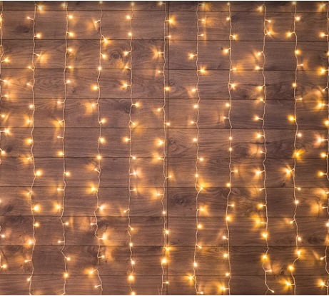 Светодиодная гирлянда NEON-NIGHT Дождь 8 режимов 2х3м 240 LED прозрачный провод тёплый-белый 235-066