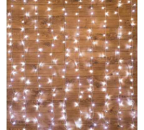 Светодиодная гирлянда NEON-NIGHT Дождь 8 режимов 2х3м 240 LED, прозрачный провод, белый 235-065