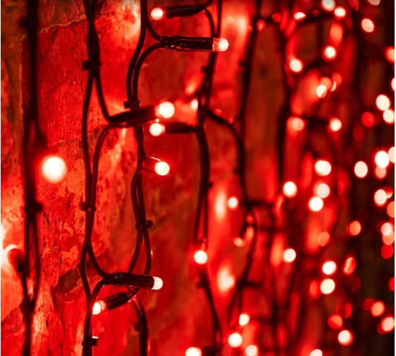 Светодиодная гирлянда NEON-NIGHT Дождь постоянное свечение 2х3м 760 LED красный 237-142
